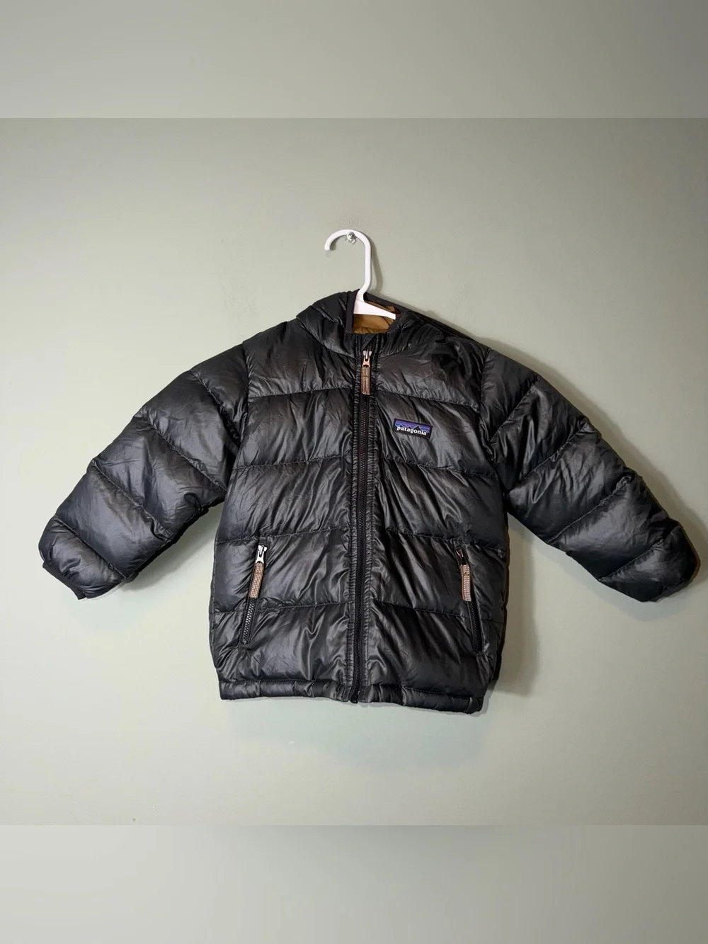 Patagonia Kids Black Hooded Puffer Jacket